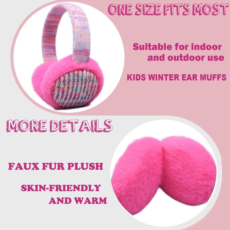 FYBW Ear Muffs Gloves Set for Kids, Winter Adjustable Sequins Warm Earmuffs for Kids Outdoor Cold Weather - Image 3